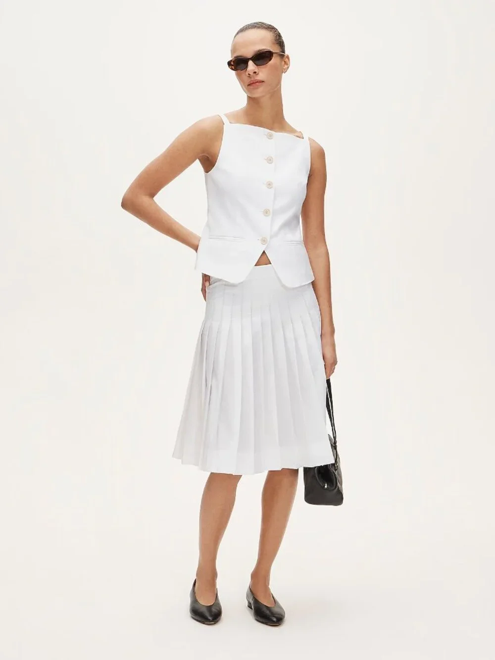 J.Crew Gramercy Linen Cutaway Tank | Button Up Vest | White | NWT | Size 10